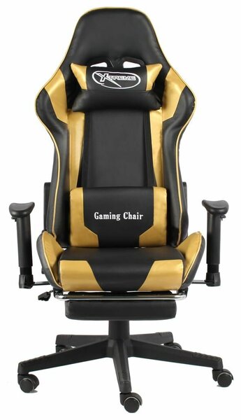VidaXL Gamer Szék - Arany/Fekete - Lábtartóval