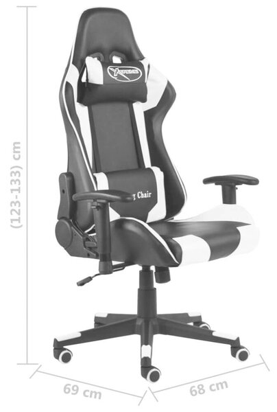 VidaXL Gamer Szék - Fekete-Fehér - Ergonomikus
