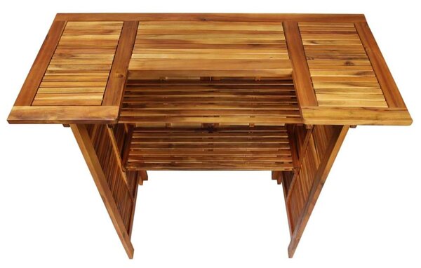 Akácfa Bárasztal - 110x50x105 cm - Két Polccal
