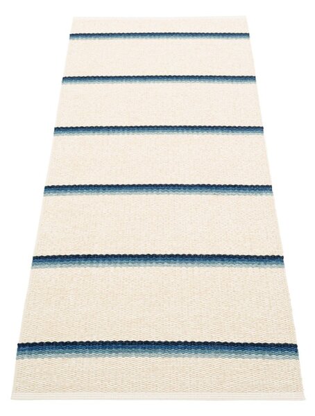 Kék-krémszínű kültéri-beltéri futószőnyeg 70x180 cm Olle Blue Vanilla – Pappelina
