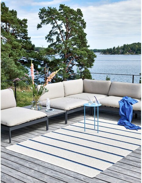 Kék-krémszínű kültéri-beltéri szőnyeg 70x90 cm Olle Blue Vanilla – Pappelina