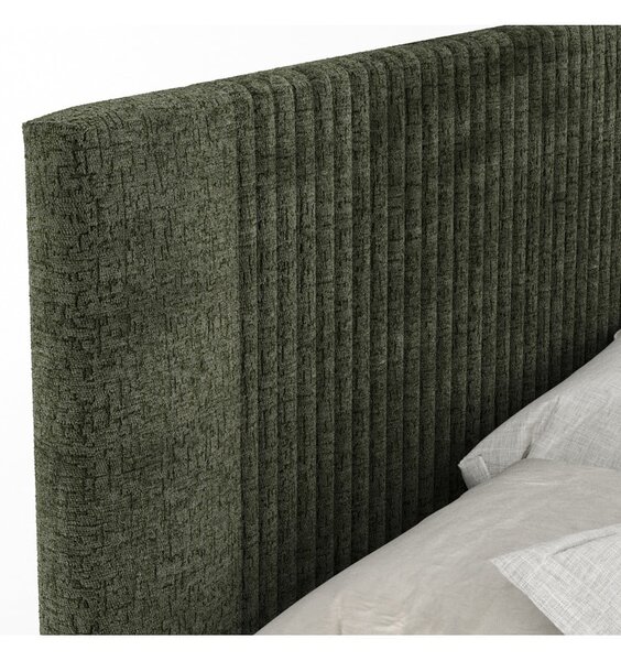 Sötétzöld ágyneműtartós boxspring ágy 200x200 cm Bergamo – Maison de Rêve