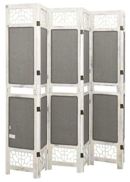 Elegáns 6 Paneles Szövet Paraván - Fehér Fa - 210x165 cm
