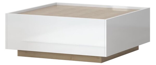 Dohányzóasztal, 2 fiókkal, fehér-bükkfa - OSLO