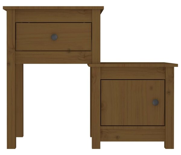 VIDAXL - Tömör Fenyőfa Éjjeliszekrény Szett - 2 db - 79,5x38x65,5 cm