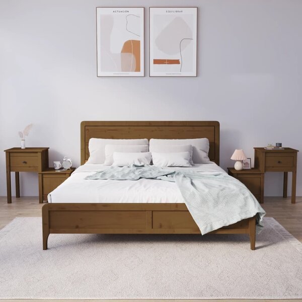 VIDAXL - Tömör Fenyőfa Éjjeliszekrény Szett - 2 db - 79,5x38x65,5 cm