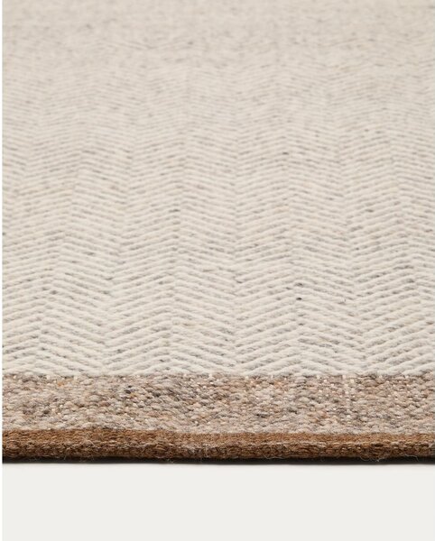 Bézs kétoldalas kézi szövésű gyapjú szőnyeg 160x230 cm Nifelia – Kave Home