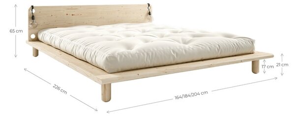 Borovi fenyő franciaágy ágyráccsal 180x200 cm Peek – Karup Design
