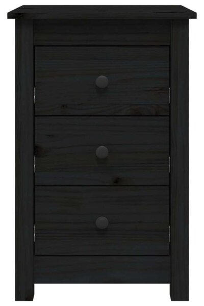 VIDAXL - Fekete Fenyőfa Éjjeliszekrény Szett - 2 db - 40x35x61,5 cm