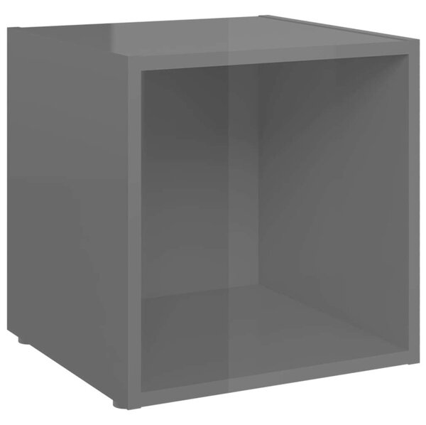 Modern TV-szekrény szett - 6 elem - Magasfényű szürke