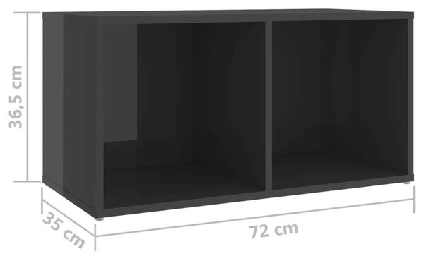 Modern TV-szekrény szett - 6 elem - Magasfényű szürke