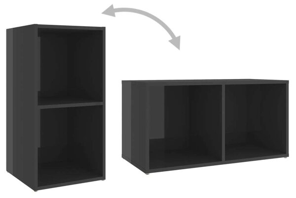 Modern TV-szekrény szett - 6 elem - Magasfényű szürke