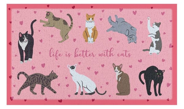 Lábtörlő 40x70 cm Life Is Better With Cats – Artsy Doormats