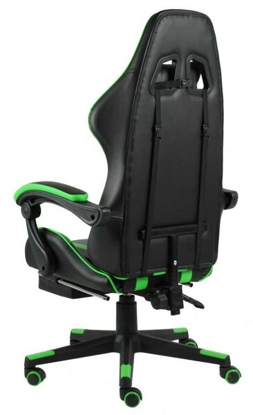 Viper Gamer szék - Fekete-Zöld - Lábtartóval