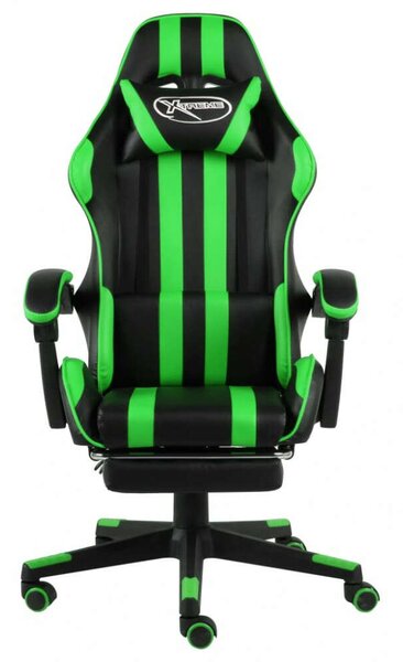 Viper Gamer szék - Fekete-Zöld - Lábtartóval