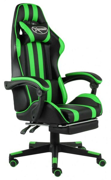 Viper Gamer szék - Fekete-Zöld - Lábtartóval
