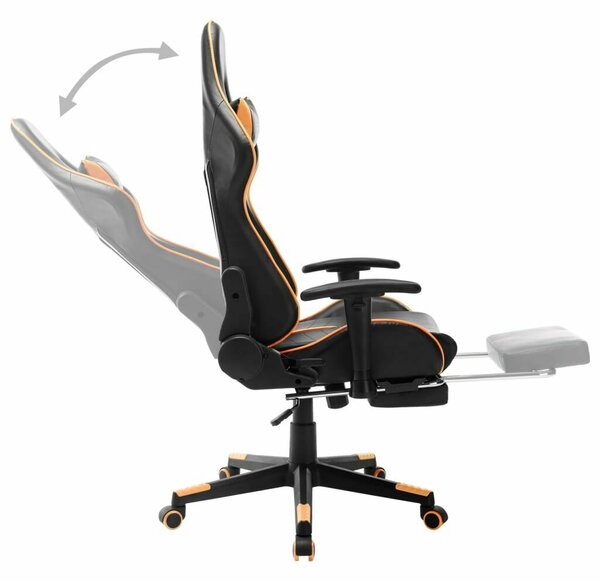 Xtreme Racing Gamer Szék - Fekete/Narancssárga - Lábtámasszal