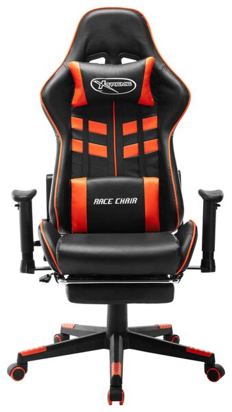 Xtreme Racing Gamer Szék - Fekete/Narancssárga - Lábtámasszal