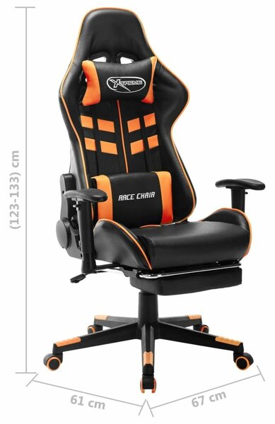 Xtreme Racing Gamer Szék - Fekete/Narancssárga - Lábtámasszal