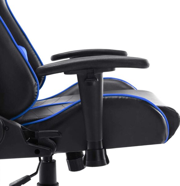 Gamer Szék - Fekete-Kék Műbőr - Állítható Magasság
