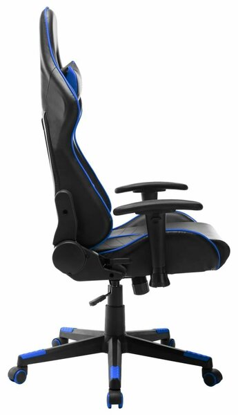 Gamer Szék - Fekete-Kék Műbőr - Állítható Magasság