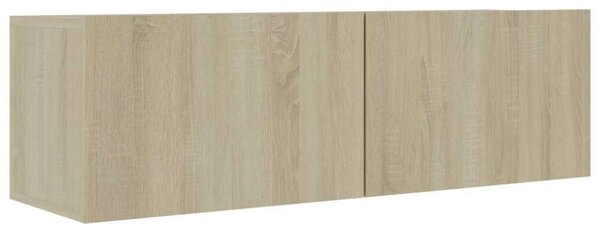 Modern Fali TV Szekrény - Sonoma Tölgy - 100x30x30 cm - 4 db