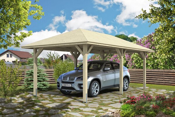 Garázs pavilon Taunus Carport natúr kezeletlen faanyag