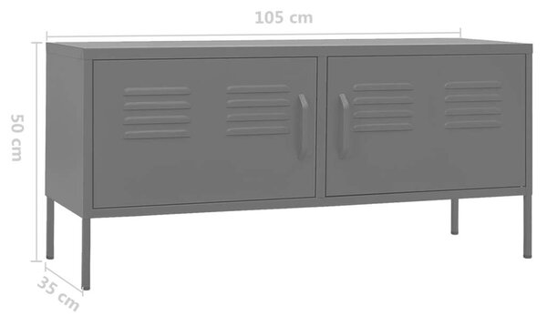 MetalLine - Acél TV Szekrény - Antracit Szürke - 105x35x50 cm