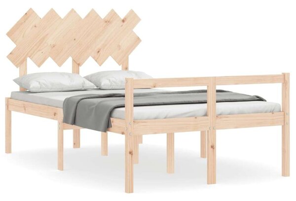 VidaXL Fenyőfa Ágykeret - Small Double - Fejtámlával