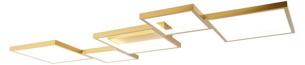 Plafondlamp goud incl. LED 3 staps dimbaar 5-lichts - Lejo