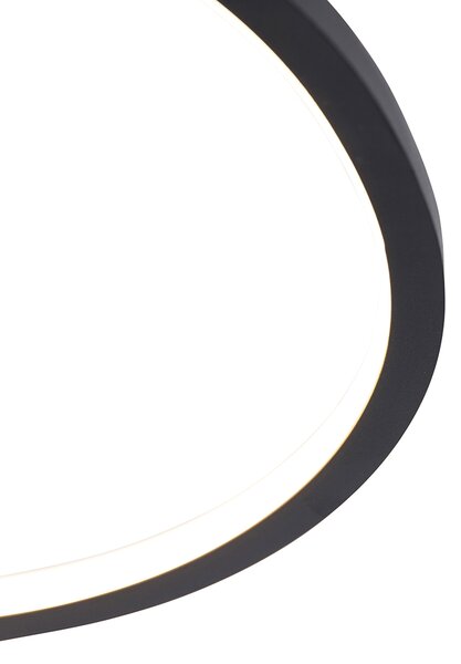 Mennyezeti lámpa fekete 45 cm LED-del, 3 fokozatú fényerőszabályzóval - Rowin