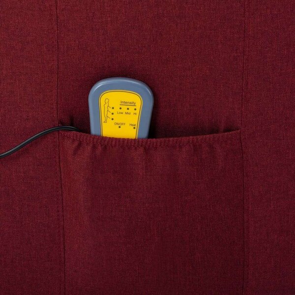 Bordó szövet állítható elektromos masszázsfotel