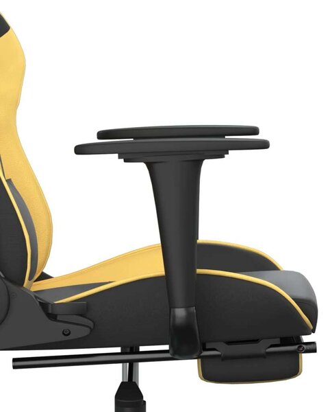Gamer Szék - Fekete-Arany - Állítható - Lábtartóval