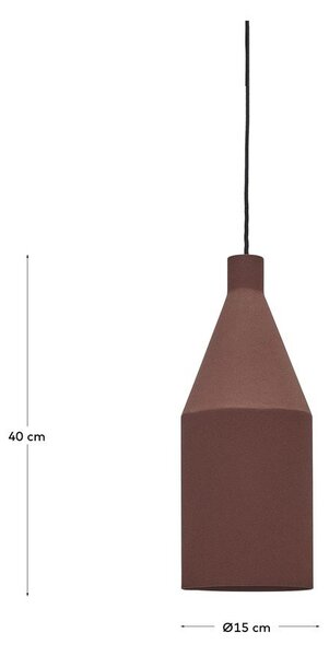 Terrakotta színű függőlámpa fém búrával ø 15 cm Peralta – Kave Home