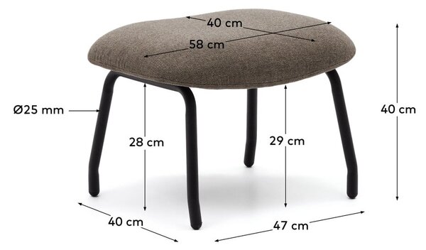 Barna puff Belina – Kave Home