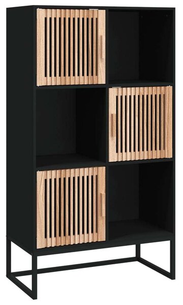 VidaXL Fekete Fa Magasszekrény - 70x35x125 cm