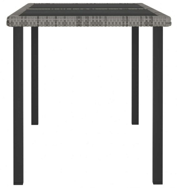 Kertbútor - Polyrattan Étkezőasztal - Szürke - 140x70 cm