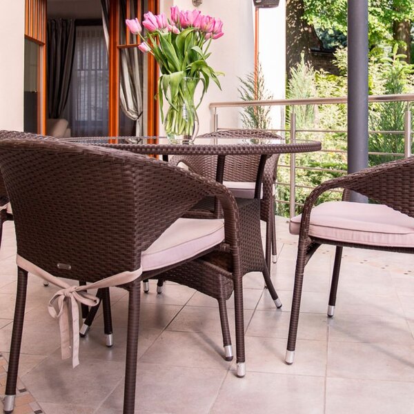 STILISTA Kerti asztal 80 x 80 x 75 cm polyrattan szürke