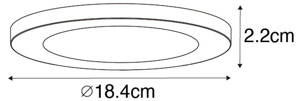 6 darabos süllyesztett vagy felületre szerelhető spotlámpa szett fehér 18 cm LED-del, 3 lépéses Dim to Warm funkcióval - Trans