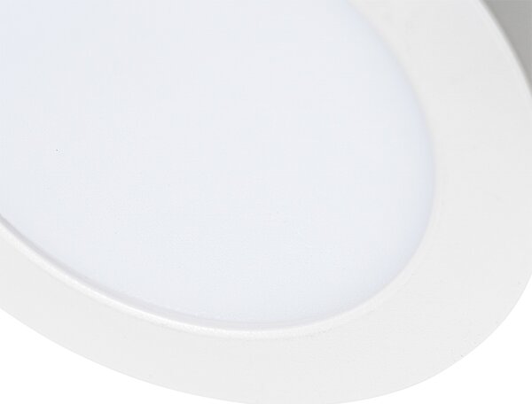 6 darabos süllyesztett vagy felületre szerelhető spotlámpa szett fehér 14 cm LED-del, 3 lépéses Dim to Warm funkcióval és Dip Switch-el - Trans