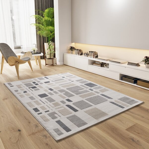 Világosszürke-elefántcsont színű szőnyeg 80x150 cm Flora – Universal