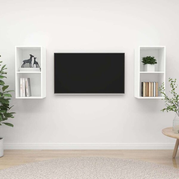 VidaXL Falra Szerelhető TV Szekrény Szett - 2 db - Fehér