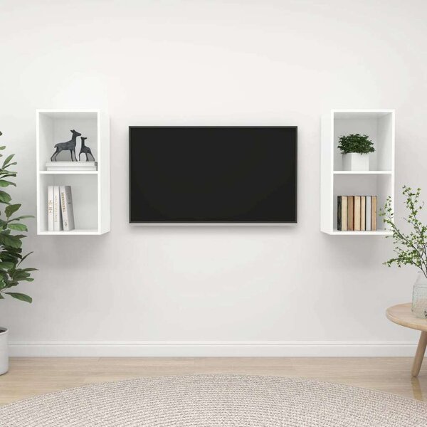 VidaXL Falra Szerelhető TV Szekrény Szett - 2 db - Fehér