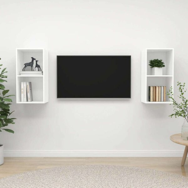 VidaXL Falra Szerelhető TV Szekrény Szett - 2 db - Fehér
