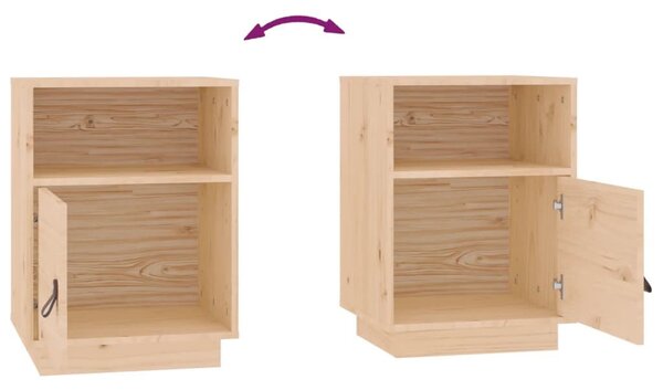 VIDAXL - Tömör Fenyőfa Éjjeliszekrény - 2 db - 40x34x55 cm