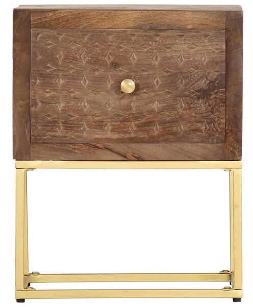 Mangófa Éjjeliszekrény - Vintage Stílus - 40x30x50 cm