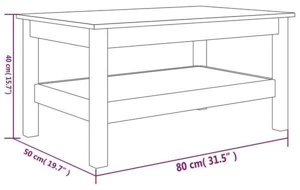 VIDAXL - Fehér Fenyőfa Dohányzóasztal - 80x50x40 cm