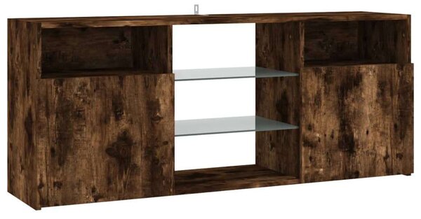 VIDAXL LED-es TV Szekrény - Füstös Tölgy - 120x30x50 cm