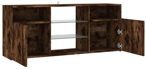 VIDAXL LED-es TV Szekrény - Füstös Tölgy - 120x30x50 cm