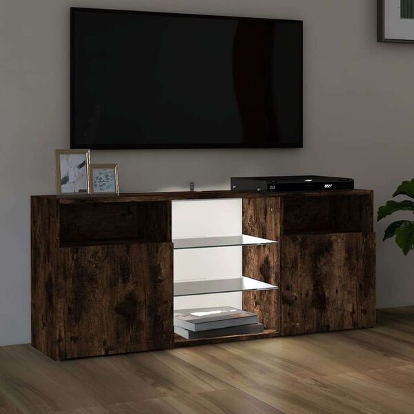 VIDAXL LED-es TV Szekrény - Füstös Tölgy - 120x30x50 cm
